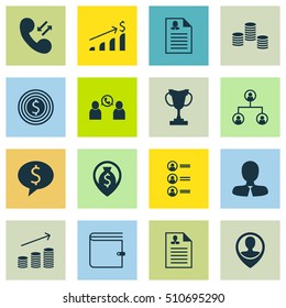 Set Of Human Resources Icons On Tree Structure, Female Application And Tournament Topics. Editable Vector Illustration. Includes Call, Money, Coins And More Vector Icons.