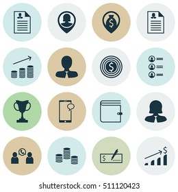 Set Of Human Resources Icons On Curriculum Vitae, Messaging And Bank Payment Topics. Editable Vector Illustration. Includes Wallet, Resume, Cash And More Vector Icons.