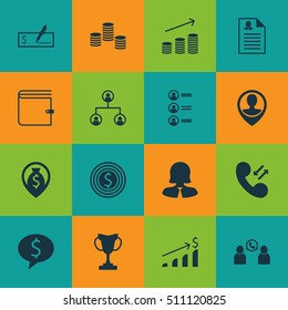 Set Of Human Resources Icons On Business Deal, Successful Investment And Bank Payment Topics. Editable Vector Illustration. Includes Profile, Job, Goal And More Vector Icons.