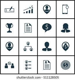 Set Of Human Resources Icons On Job Applicants, Business Woman And Employee Location Topics. Editable Vector Illustration. Includes Employee, User, Phone And More Vector Icons.