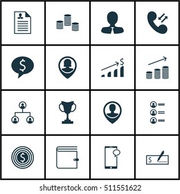 Set Of Human Resources Icons On Manager, Coins Growth And Tournament Topics. Editable Vector Illustration. Includes Applicants, Bank, Tree And More Vector Icons.