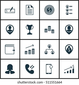 Set Of Human Resources Icons On Money Navigation, Coins Growth And Business Woman Topics. Editable Vector Illustration. Includes Prize, User, Dollar And More Vector Icons.