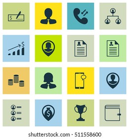 Set Of Human Resources Icons On Messaging, Business Woman And Wallet Topics. Editable Vector Illustration. Includes Mobile, Call, Dollar And More Vector Icons.