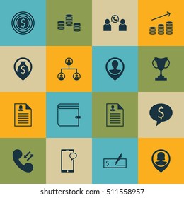 Set Of Human Resources Icons On Money Navigation, Phone Conference And Employee Location Topics. Editable Vector Illustration. Includes Application, Male, Tree And More Vector Icons.