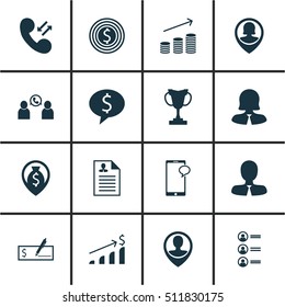 Set Of Human Resources Icons On Employee Location, Business Woman And Successful Investment Topics. Editable Vector Illustration. Includes Opinion, Phone, Career And More Vector Icons.