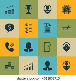 Set Of Human Resources Icons On Money Navigation, Pin Employee And Tournament Topics. Editable Vector Illustration. Includes Cellular, Profile, Prize And More Vector Icons.