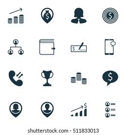 Set Of Human Resources Icons On Wallet, Business Goal And Employee Location Topics. Editable Vector Illustration. Includes Female, Organisation, Mobile And More Vector Icons.