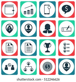 Set Of Human Resources Icons On Money Navigation, Tree Structure And Bank Payment Topics. Editable Vector Illustration. Includes Money, Resume, Increase And More Vector Icons.