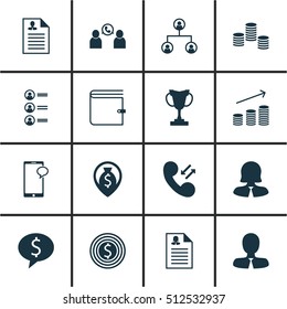 Set Of Human Resources Icons On Messaging, Tournament And Manager Topics. Editable Vector Illustration. Includes Profile, Purse, Cash And More Vector Icons.