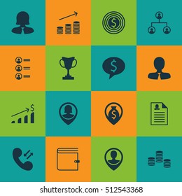 Set Of Human Resources Icons On Wallet, Business Goal And Employee Location Topics. Editable Vector Illustration. Includes Map, Applicants, Application And More Vector Icons.