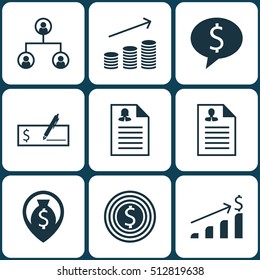 Set Of Human Resources Icons On Successful Investment, Tree Structure And Bank Payment Topics. Editable Vector Illustration. Includes Success, Organisation, Female And More Elements