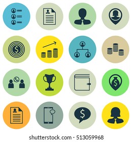 Set Of Human Resources Icons On Curriculum Vitae, Money And Pin Employee Topics. Editable Vector Illustration. Includes User, Success, Applicants And More Vector Icons.