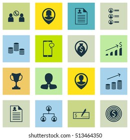 Set Of Human Resources Icons On Curriculum Vitae, Job Applicants And Coins Growth Topics. Editable Vector Illustration. Includes Coins, Employee, Chat And More Vector Icons.