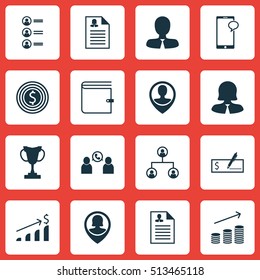 Set Of Human Resources Icons On Female Application, Coins Growth And Bank Payment Topics. Editable Vector Illustration. Includes Increase, Resume, Career And More Vector Icons.