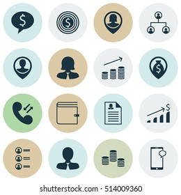 Set Of Human Resources Icons On Business Deal, Messaging And Money Topics. Editable Vector Illustration. Includes Tree, Male, User And More Vector Icons.