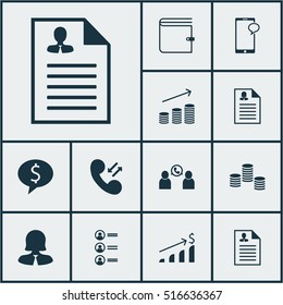 Set Of Human Resources Icons On Job Applicants, Cellular Data And Money Topics. Editable Vector Illustration. Includes Career, Purse, Stacked And More Vector Icons.