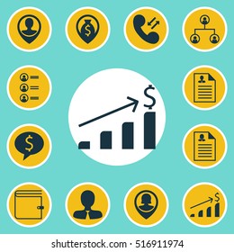 Set Of Human Resources Icons On Business Deal, Manager And Job Applicants Topics. Editable Vector Illustration. Includes Employee, User, Purse And More Vector Icons.