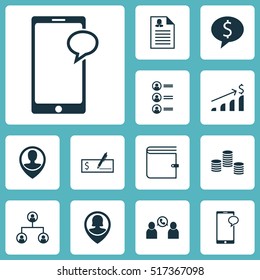 Set Of Human Resources Icons On Messaging, Money And Bank Payment Topics. Editable Vector Illustration. Includes Tree, Resume, Money And More Vector Icons.