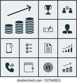 Set Of Human Resources Icons On Manager, Bank Payment And Business Goal Topics. Editable Vector Illustration. Includes Resume, Chat, Career And More Vector Icons.