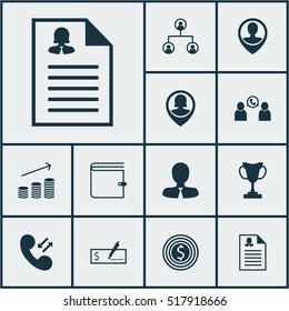 Set Of Human Resources Icons On Coins Growth, Employee Location And Pin Employee Topics. Editable Vector Illustration. Includes Conference, Trophy, Male And More Elements