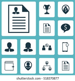 Set Of Human Resources Icons On Phone Conference, Pin Employee And Wallet Topics. Editable Vector Illustration. Includes User, Male, Career And More Vector Icons.