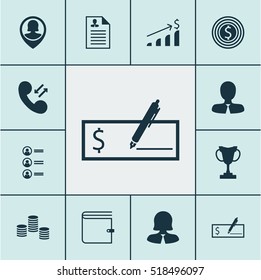 Set Of Human Resources Icons On Job Applicants, Pin Employee And Bank Payment Topics. Editable Vector Illustration. Includes Phone, Purse, Stacked And More Elements