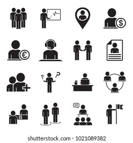 Set of human resources and management icons.