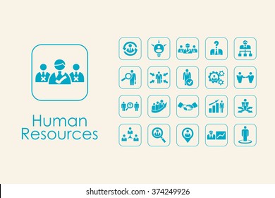 Set of human resources simple icons