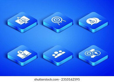 Set Human resources, Startup project concept, Users group, Light bulb with dollar laptop, Target and  icon. Vector