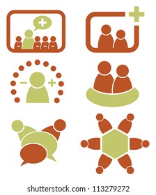 Set of human signs with positive and negative emotions symbols