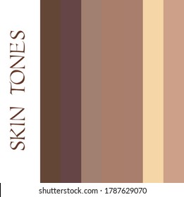  Set of human skin colors. Colors of skin in different shades and brown. Vector skin colors palette.