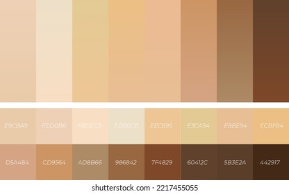 Set Human Skin Colors Palette Isolated. Abstract Concept Person Face, Body Complexion Graphic Element For Cosmetics