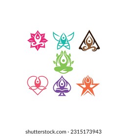 Set Human Yoga logo design, Abstract design concept for beauty salon, massage, cosmetic and spa. - Shutterstock ID 2315173943