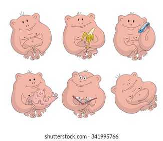 Set of humanoid monkey