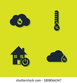 Set Humidity, , Smart home and icon. Vector.