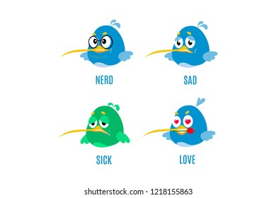 Set of Hummingbird Emoticons