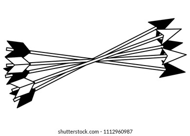 set hunting arrow isolated icon