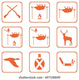 Set of Hunting icons. Vector illustration