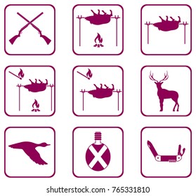 Set of Hunting icons. Vector illustration