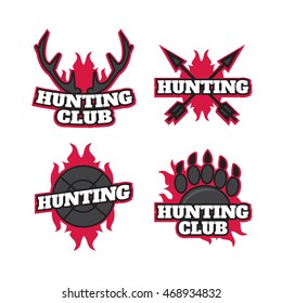 Set of Hunting Labels, Badges, Logos Vector Design eps10
