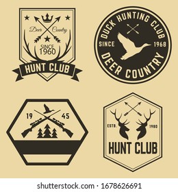Set of Hunting Objects Vector Design.

