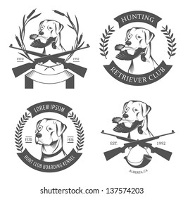 Set of hunting retriever logos, labels and badges