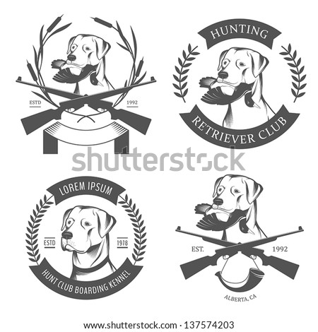 Set of hunting retriever logos, labels and badges