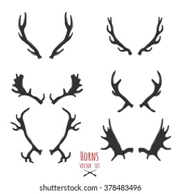 Set of hunting trophy, horns.