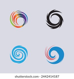 set of Hurricane logo and symbol icon illustration vector company