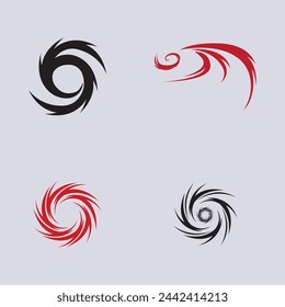 Conjunto de logotipo de huracán e icono de símbolo de ilustración vectorial empresa