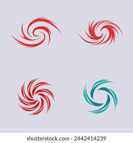 set of Hurricane logo and symbol icon illustration vector company