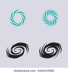 set of Hurricane logo and symbol icon illustration vector company