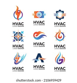 A set of HVAC logo design, refrigeration and air conditioning for your company