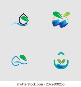 set of hydroponic logos vector design illustration on gray background